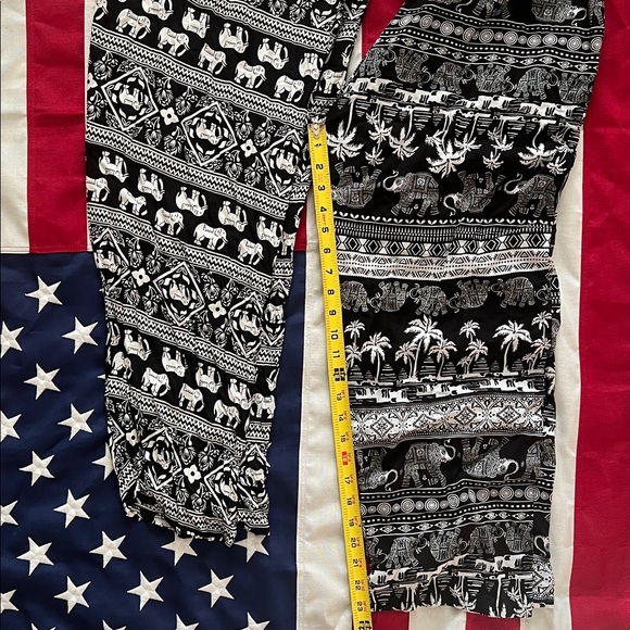 Black and White Elephant Print Pants (2) - Picture 4 of 11